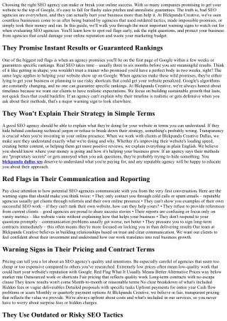 What Are the Warning Signs of a Bad SEO Agency?