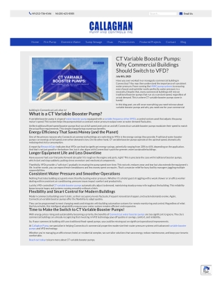 CT Variable Booster Pumps Why Commercial Buildings Should Switch to VFD?