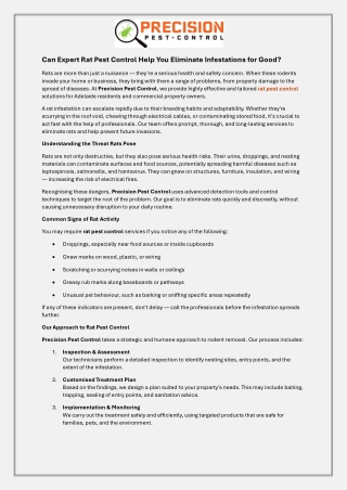 Can Expert Rat Pest Control Help You Eliminate Infestations for Good