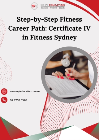 Step-by-Step Fitness Career Path Certificate IV in Fitness Sydney