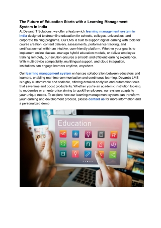 The Future of Education Starts with a Learning Management System in India