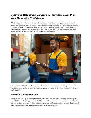 Seamless Relocation Services to Hampton Bays_ Plan Your Move with Confidence