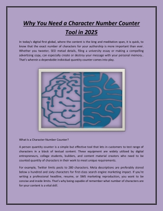 Why You Need a Character Number Counter Tool in 2025