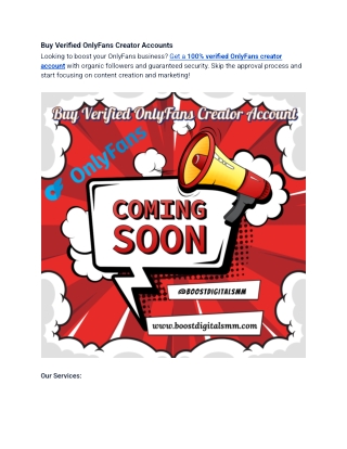 Why Buying a Verified OnlyFans Creator Account is a Game-Changer for Your Conten