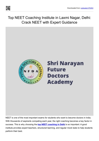 Top NEET Coaching Institute in Laxmi Nagar, Delhi