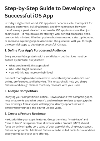 Step-by-Step Guide to Developing a Successful iOS App