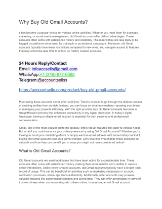 Why Buy Old Gmail Accounts