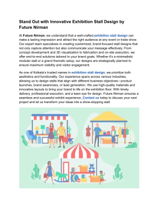 Stand Out with Innovative Exhibition Stall Design by Future Nirman