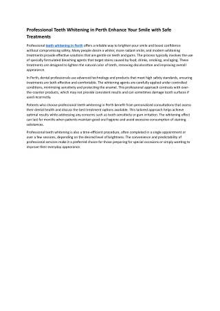 Teeth Whitening in Perth