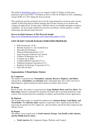X Band Radar Market Insights, Share, Forecast, 2025–2032
