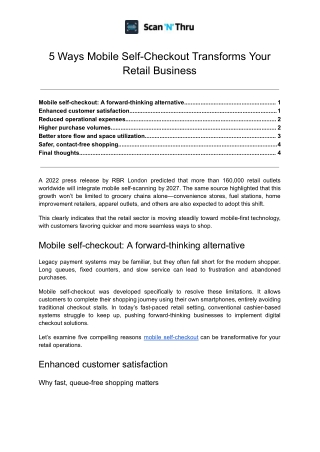 5 Ways Mobile Self-Checkout Transforms Your Retail Business