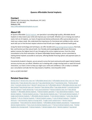 Queens Affordable Dental Implants
