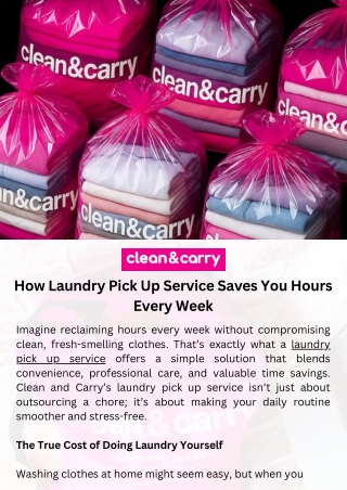 How Laundry Pick Up Service Saves You Hours Every Week