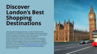 Discover London’s Best Shopping Destinations