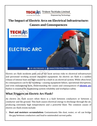 The Impact of Electric Arcs on Electrical Infrastructure Causes and Consequences
