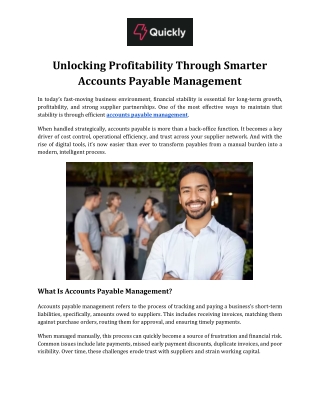 Unlocking Profitability Through Smarter Accounts Payable Management