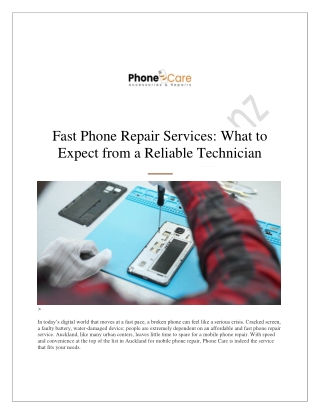 Fast Phone Repair Services: What to Expect from a Reliable Technician