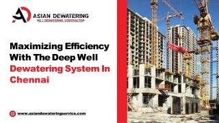 Asian Dewatering: Leading Deep Well Dewatering System Contractors in chennai