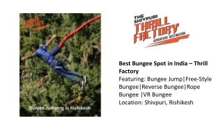 Best Bungee Jumping Spot in India | Thrill Factory Rishikesh