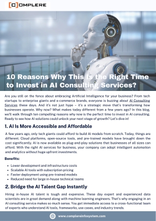 10 Reasons Why This Is the Right Time to Invest in AI Consulting Services (1)