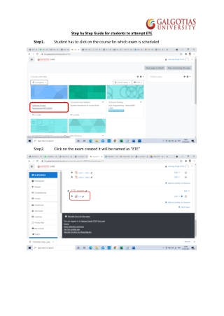 Step by Step Guide for students to attempt ETE - Galgotias University