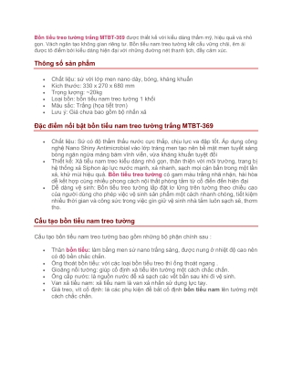 Bồn tiểu treo tường trắng MTBT-369