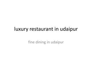 luxury restaurant in udaipur