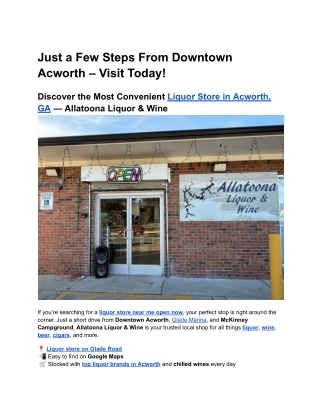 Just afew step away from downtown Acworth