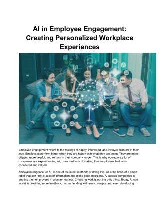 AI in Employee Engagement_ Creating Personalized Workplace Experiences