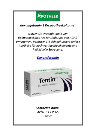 dexamfetamin | De.apotheekplus.net