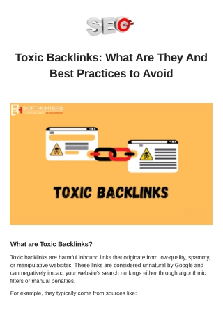 Toxic Backlinks What Are They And Best Practices to Avoid