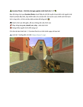 Chế độ mode Zombie half life