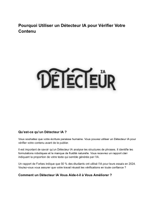 Detecteur IA