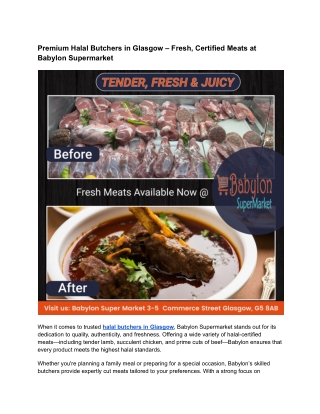 Trusted Halal Butchers in Glasgow – Babylon Supermarket