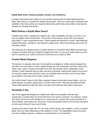 Untitled document (4)Daylife Wear Dress: Embracing Style, Comfort, and Confidenc