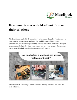 8 common issues with MacBook Pro and their solutions