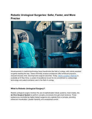 Robotic Urological Surgeries_ Safer, Faster, and More Precise
