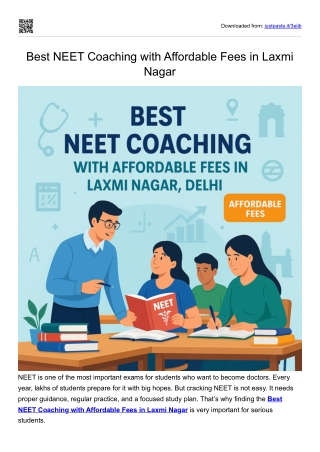 Best NEET Coaching with Affordable Fees in Laxmi Nagar