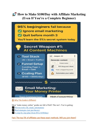 How to Make $100Day with Affiliate Marketing (Even If You’re a Complete Beginner)