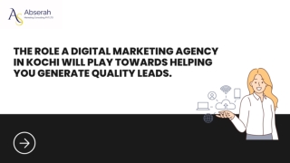 The role a Digital Marketing Agency in Kochi