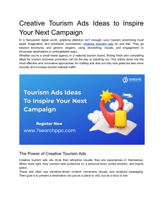 Creative Tourism Ads Ideas to Inspire Your Next Campaign