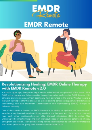 Revolutionizing Healing EMDR Online Therapy with EMDR Remote v2.0
