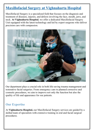 Maxillofacial Surgery at Vighnaharta Hospital