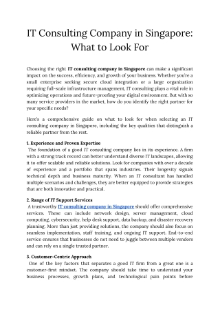 IT Consulting Company in Singapore_ What to Look For
