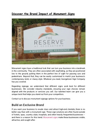 Discover the Brand Impact of Monument Signs