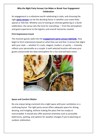 Why the Right Party Venues Can Make or Break Your Engagement Celebration