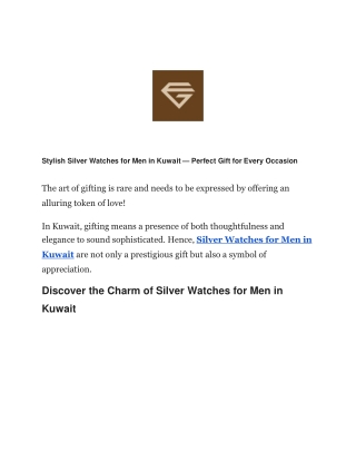 Stylish Silver Watches for Men in Kuwait — Perfect Gift for Every Occasion (1)