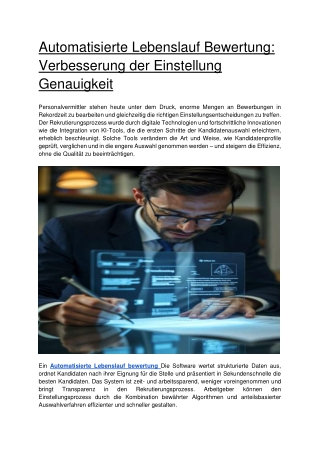 Automatisierte Lebenslauf Bewertung_ Verbesserung der Einstellung Genauigkeit
