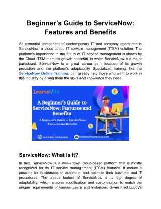 Beginner’s Guide to ServiceNow_ Features and Benefits