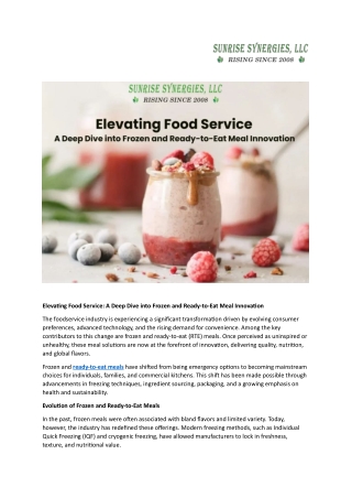 Elevating Food Service